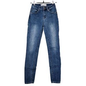 RSQ Womens Skinny Jeans Mid Rise Jegging Size 00 Blue Super Stretch